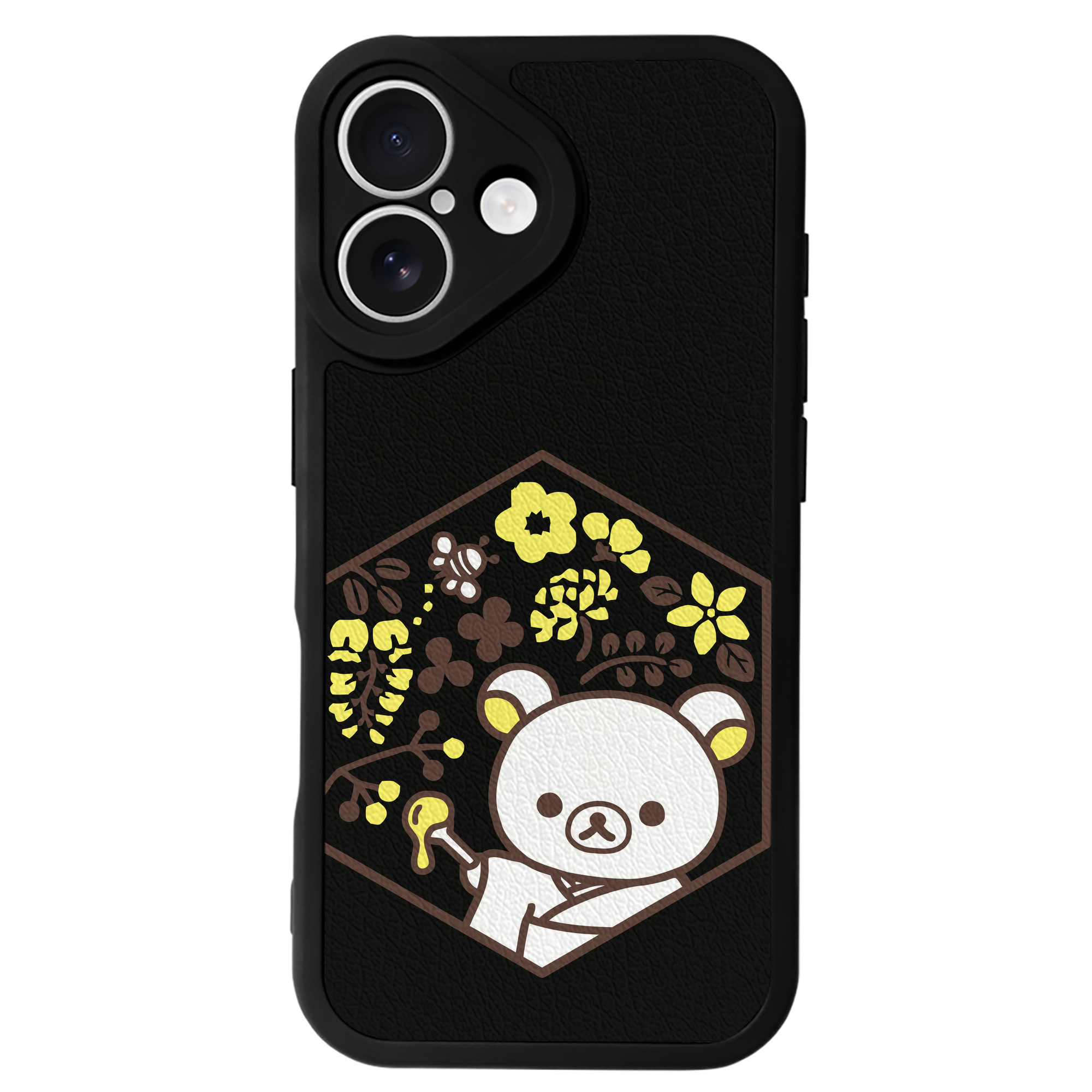 （画像用） リラックマ リラックマ キイロイトリ Rilakkuma Korilakkuma Kiiroitori 【iPhone 16シリーズ対応】シリコンスマホケース（レザー調） 材質：シリコン